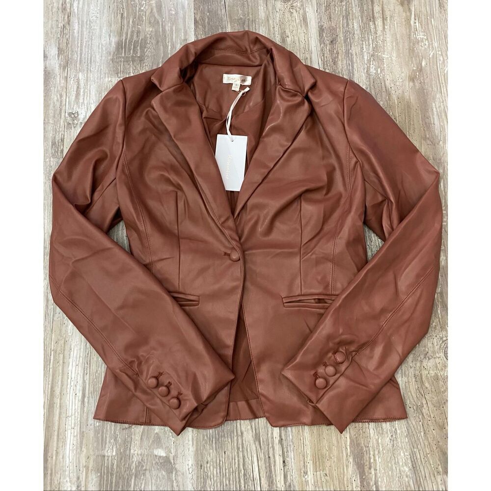 Rosevelvet Faux Leather Jacket Blazer Sz Small